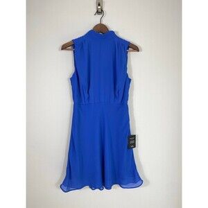 Lulu's NWT Blue Sleeveless Highneck Chiffon Dress - Small